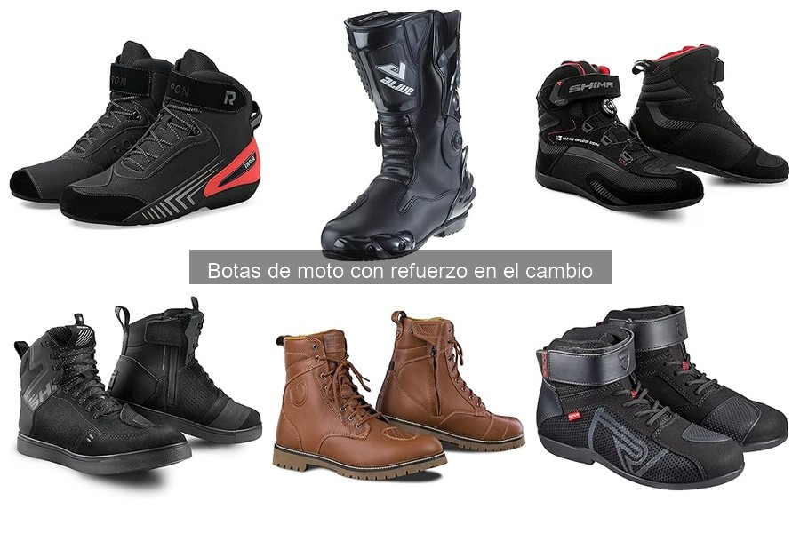 Botas de moto con refuerzo en el cambio para climas húmedos