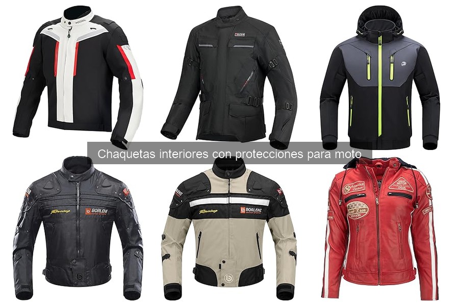 Tipos de chaquetas interiores con protecciones para moto