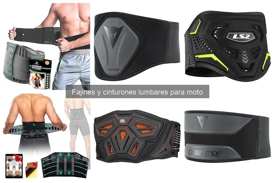 Tipos de fajines y cinturones lumbares para moto