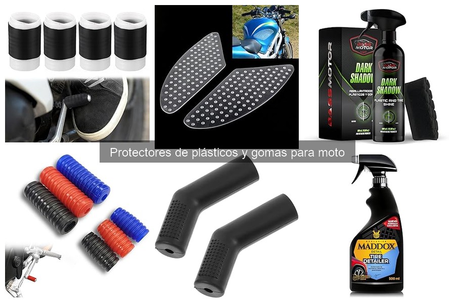 Tipos de protectores de plásticos y gomas para moto